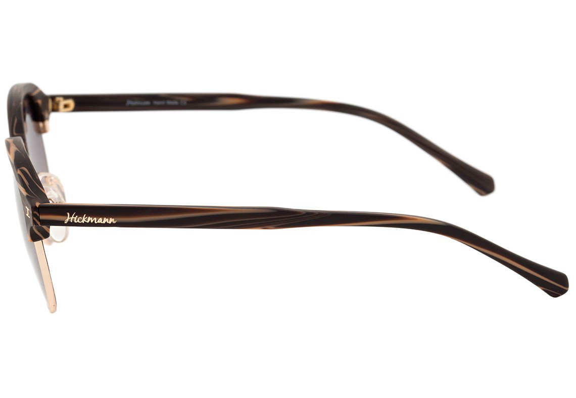 Óculos de Sol Hickmann Hi 3008 E01 Marrom Mesclado E Dourado Brilho/ Marrom Degradê - 52 mm