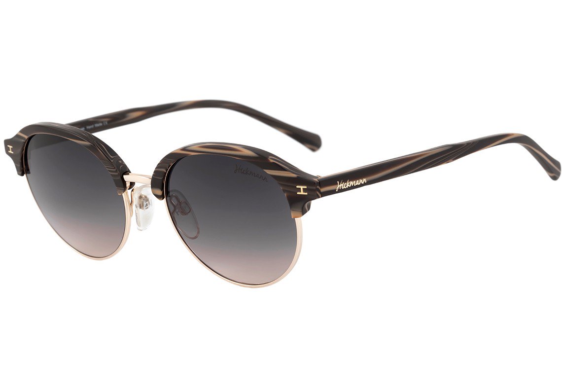 Óculos de Sol Hickmann Hi 3008 E01 Marrom Mesclado E Dourado Brilho/ Marrom Degradê - 52 mm