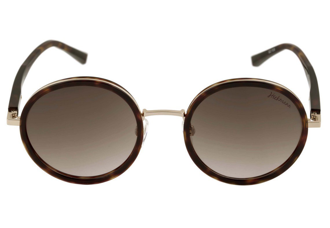 Óculos de Sol Hickmann HI 3015 A01 Preto Brilho e Estampado Floral / Preto Degradê - 51 mm G21 Marrom Mesclado E Dourado/ Marrom Degradê - 51 mm