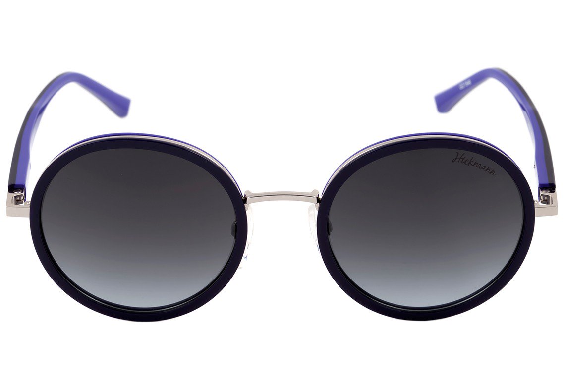 Óculos de Sol Hickmann HI 3015 H02 Azul e Prata Brilho / Preto Degradê - 51 mm