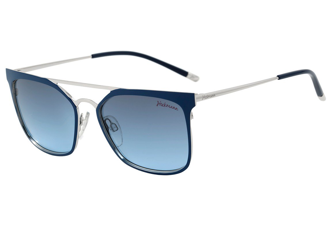 Hickmann HI 3019 06AS Azul Fosco e Prata Brilho / Azul Degradê - 55 mm - Sol