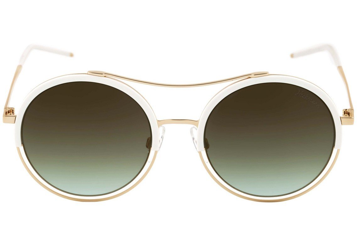 Óculos de Sol Hickmann HI 3022 D02 Branco E Dourado Brilho/ Verde Espelhado Degradê - 54 mm