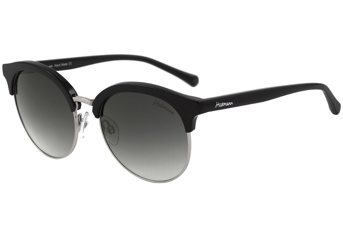Hickmann HI 3026 A01 Preto e Prata Brilho / Preto Degradê - 55 mm
