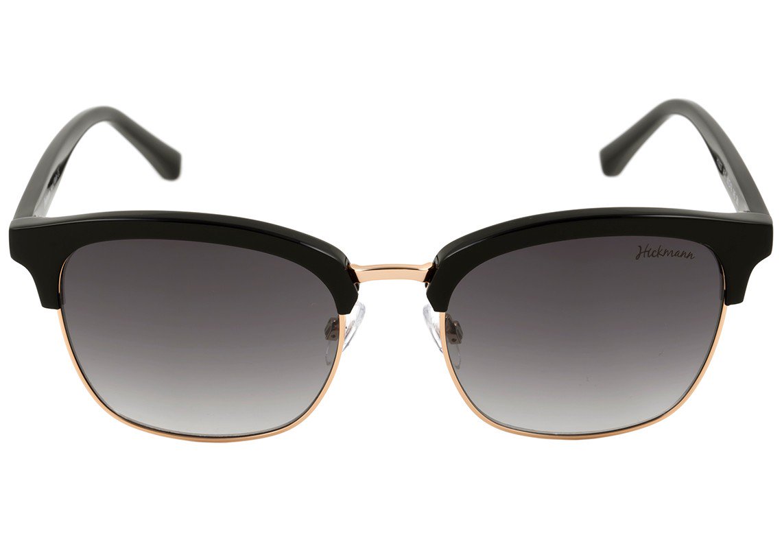 Hickmann HI 3027 A01 Preto e Dourado Brilho / Preto Degradê - 55 mm