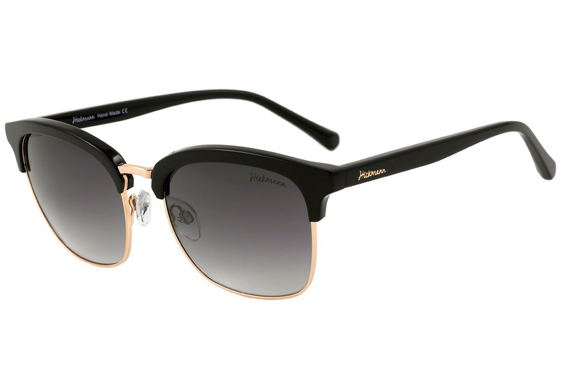 Hickmann HI 3027 A01 Preto e Dourado Brilho / Preto Degradê - 55 mm