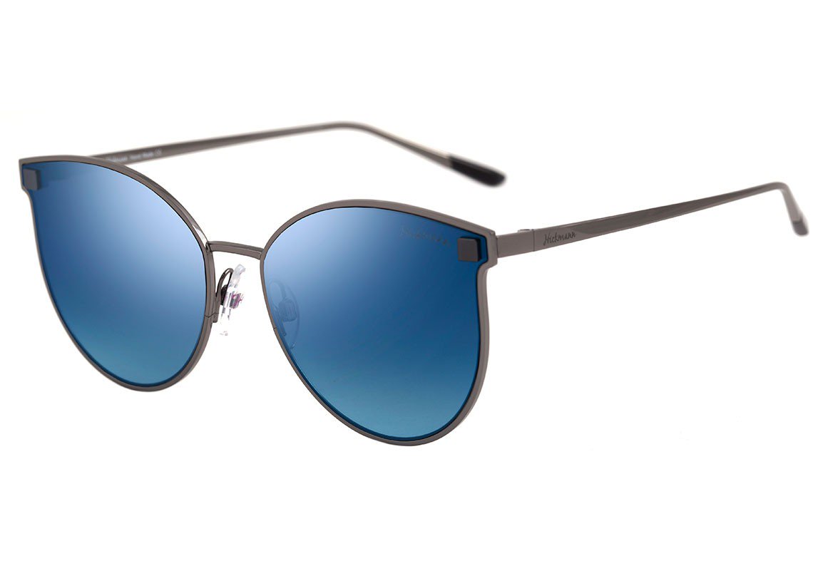 Óculos de Sol Hickmann Hi 3032 02A Cinza E Azul/ Azul Degradê Espelhado - 59 mm