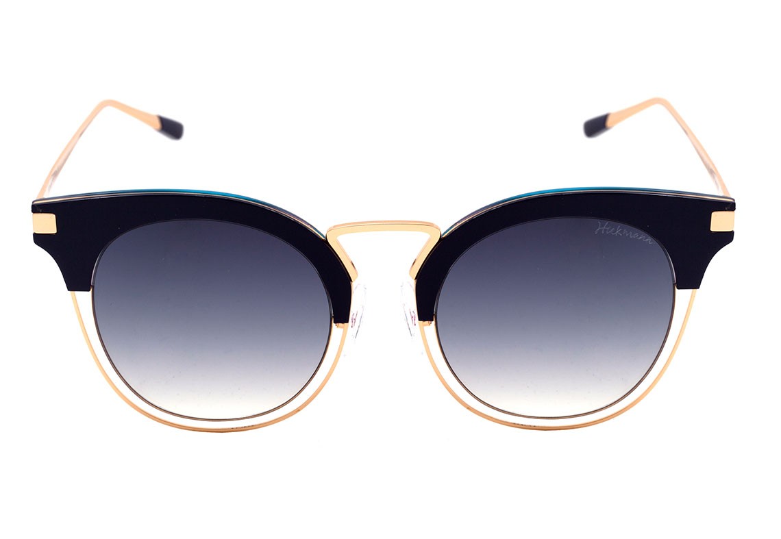 Óculos de Sol Hickmann HI 3038 H02 Azul e Dourado Brilho / Azul Degradê - 50 mm