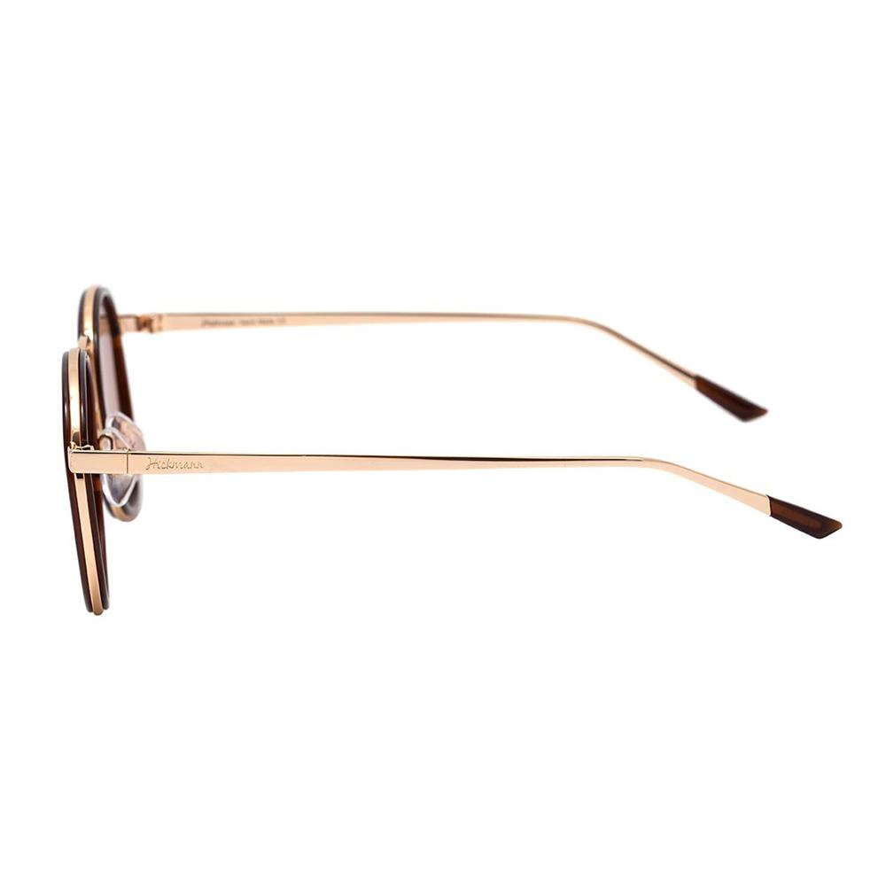 Óculos de Sol Hickmann Hi 3039 T04 Dourado E Marrom Brilho/ Marrom Degradê Espelhado - 52 mm