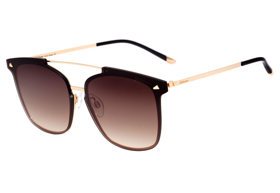 Óculos de Sol Hickmann Hi 3061 04A Dourado E Preto Brilho/ Marrom Degradê - 70 mm