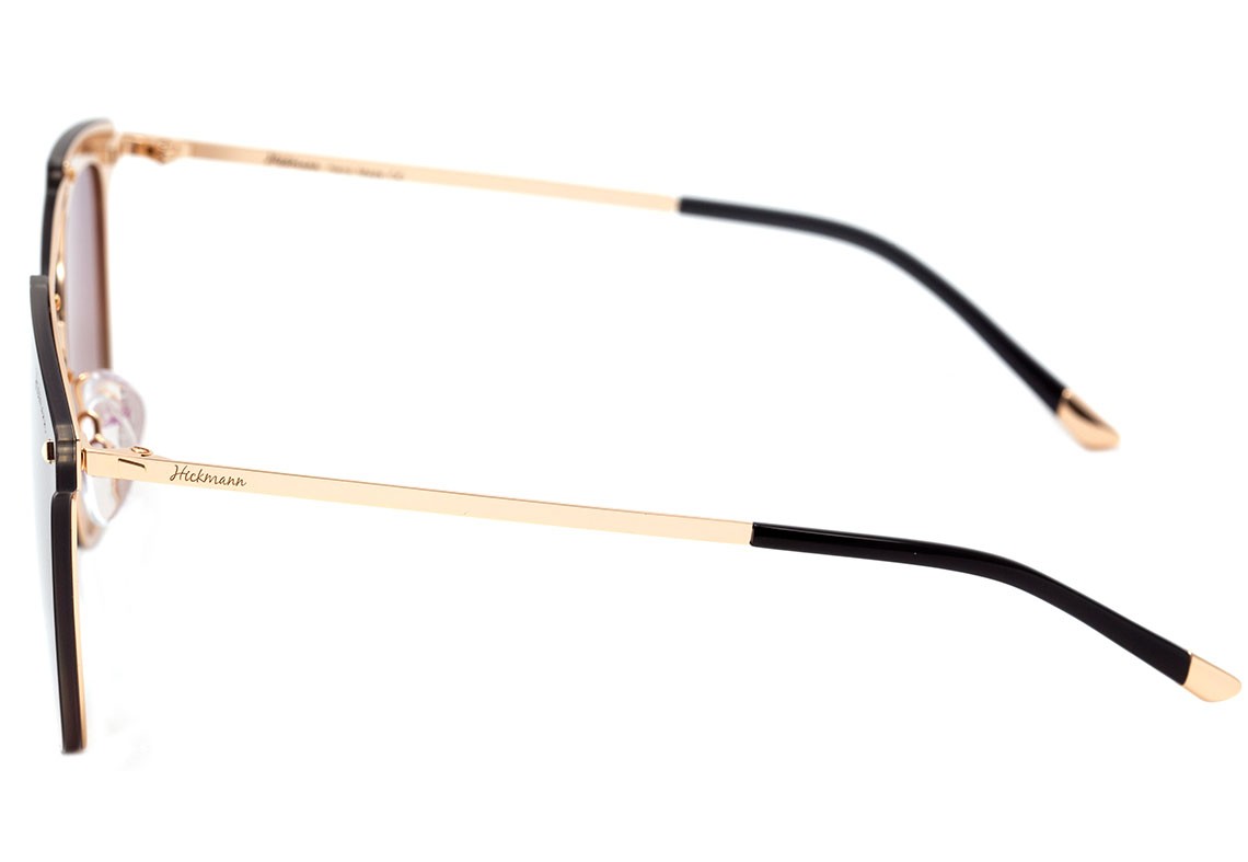 Óculos de Sol Hickmann Hi 3061 04A Dourado E Preto Brilho/ Marrom Degradê - 70 mm