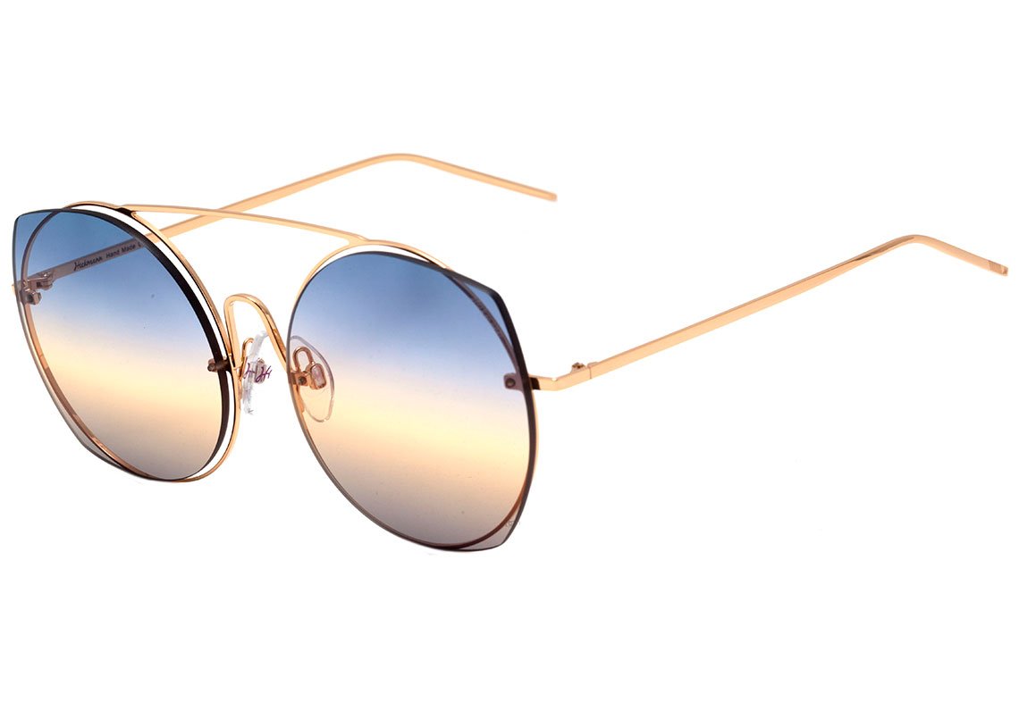 Hickmann Hi 3067 04B Dourado Brilho/ Azul Degradê 56 mm - Sol