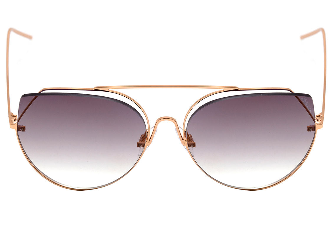 Óculos de Sol Hickmann HI 3068 04B Dourado Brilho / Roxo Degradê Espelhado - Lente 5,8 cm