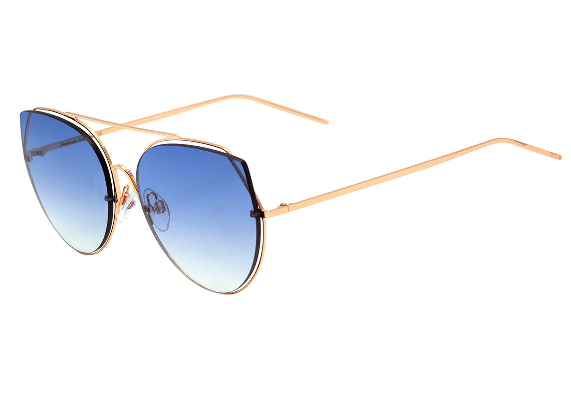 Óculos de Sol Hickmann Hi 3068 04F Dourado Brilho/ Azul Degradê 58 mm