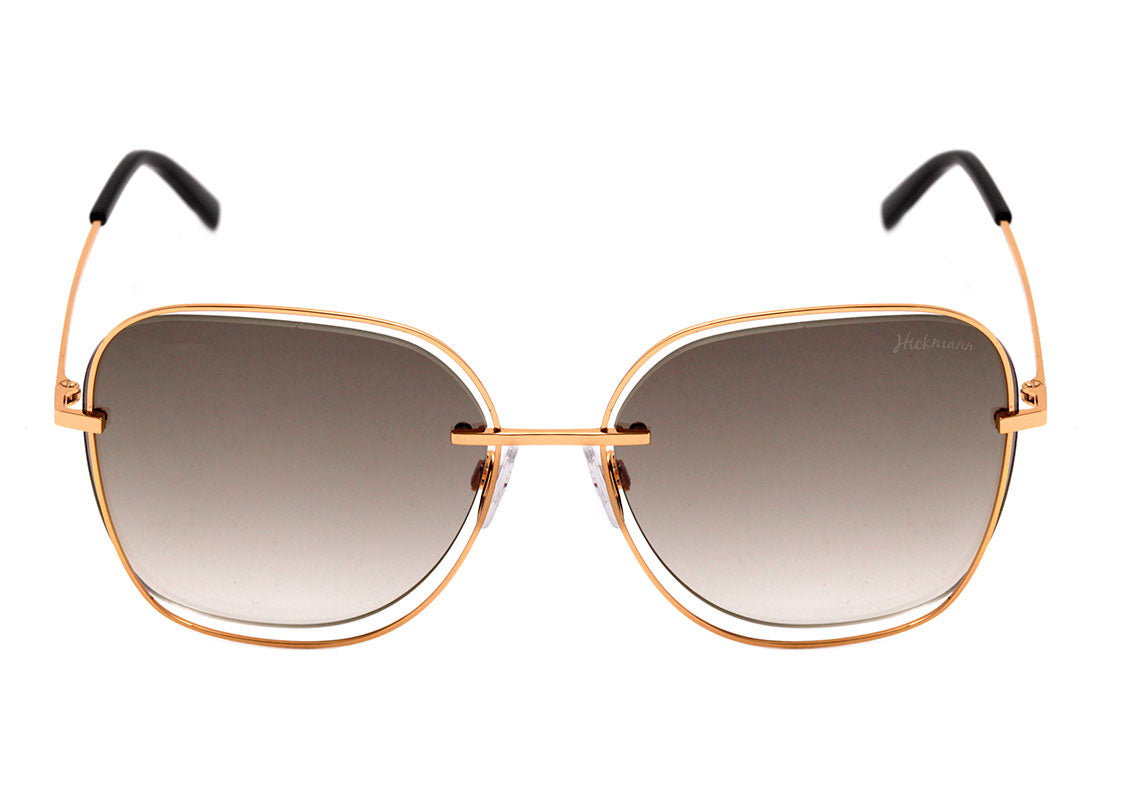 Óculos de Sol Hickmann Hi 3077 04C Dourado Brilho/ Marrom Degradê 59 mm