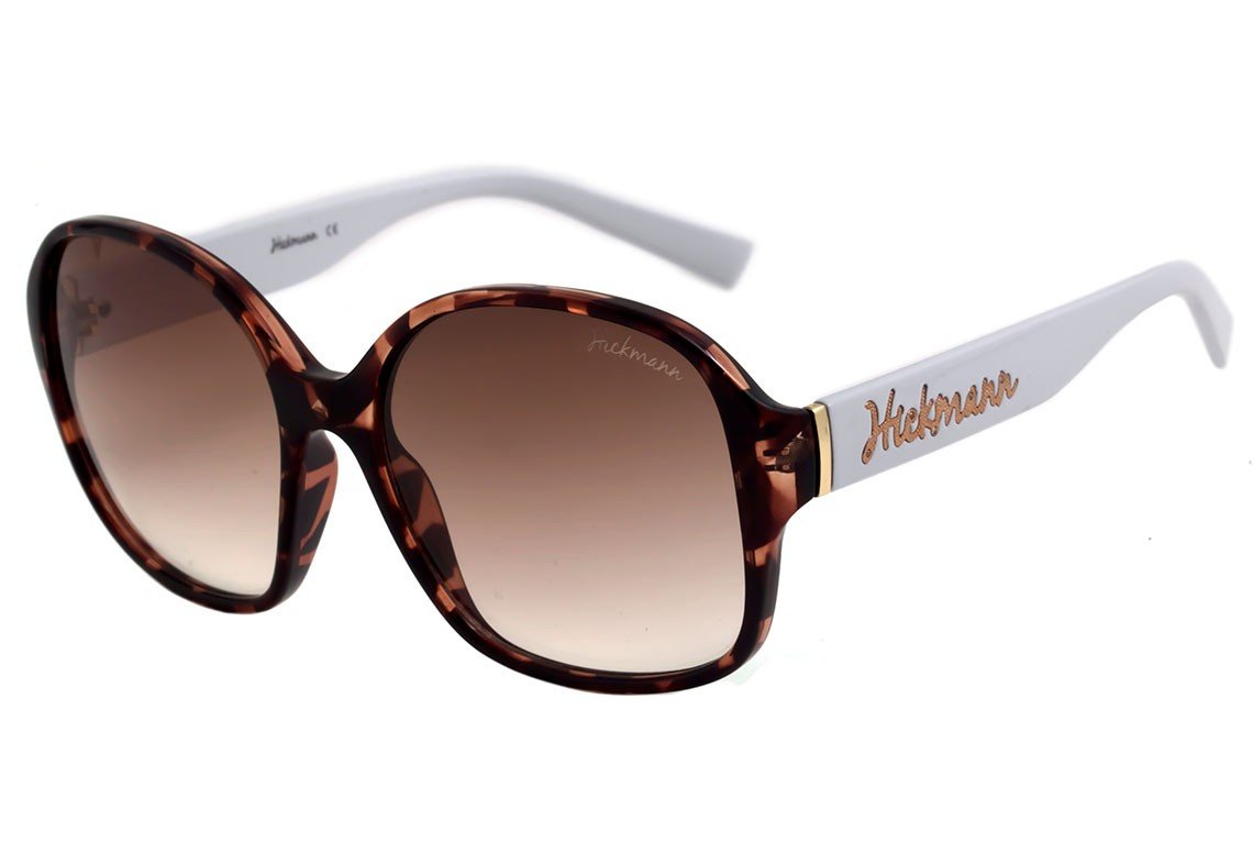 Óculos de Sol Hickmann Hi 5001 G22 Marrom Mesclado E Branco/ Marrom Degradê