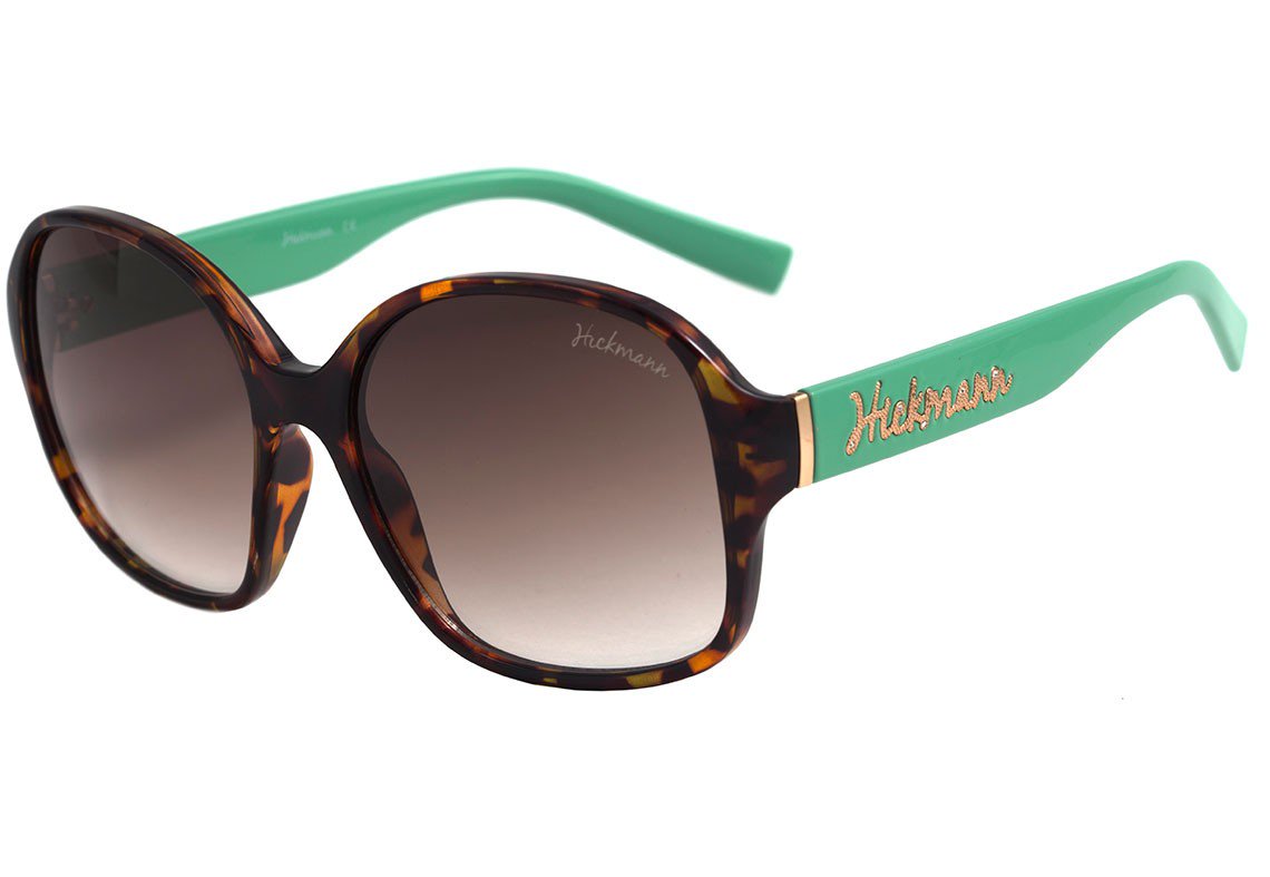 Óculos de Sol Hickmann Hi 5001 G23 Marrom Mesclado E Verde/ Marrom Degradê