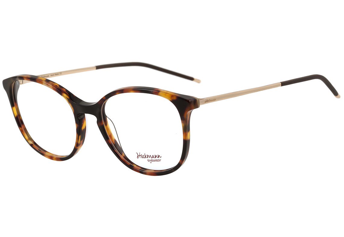Óculos de Grau Hickmann Hi 6039 G21 Marrom Mesclado E Dourado Brilho - 53 mm