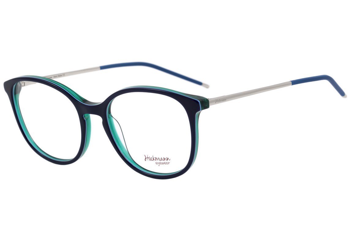 Óculos de Grau Hickmann Hi 6039 H01 Azul E Verde Brilho - 53 mm
