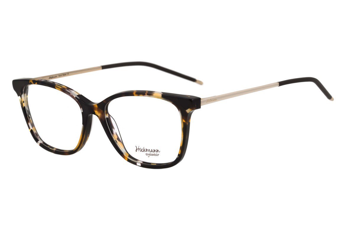 Óculos de Grau Hickmann Hi 6042 G21 Marrom Mesclado E Dourado Brilho - 52 mm