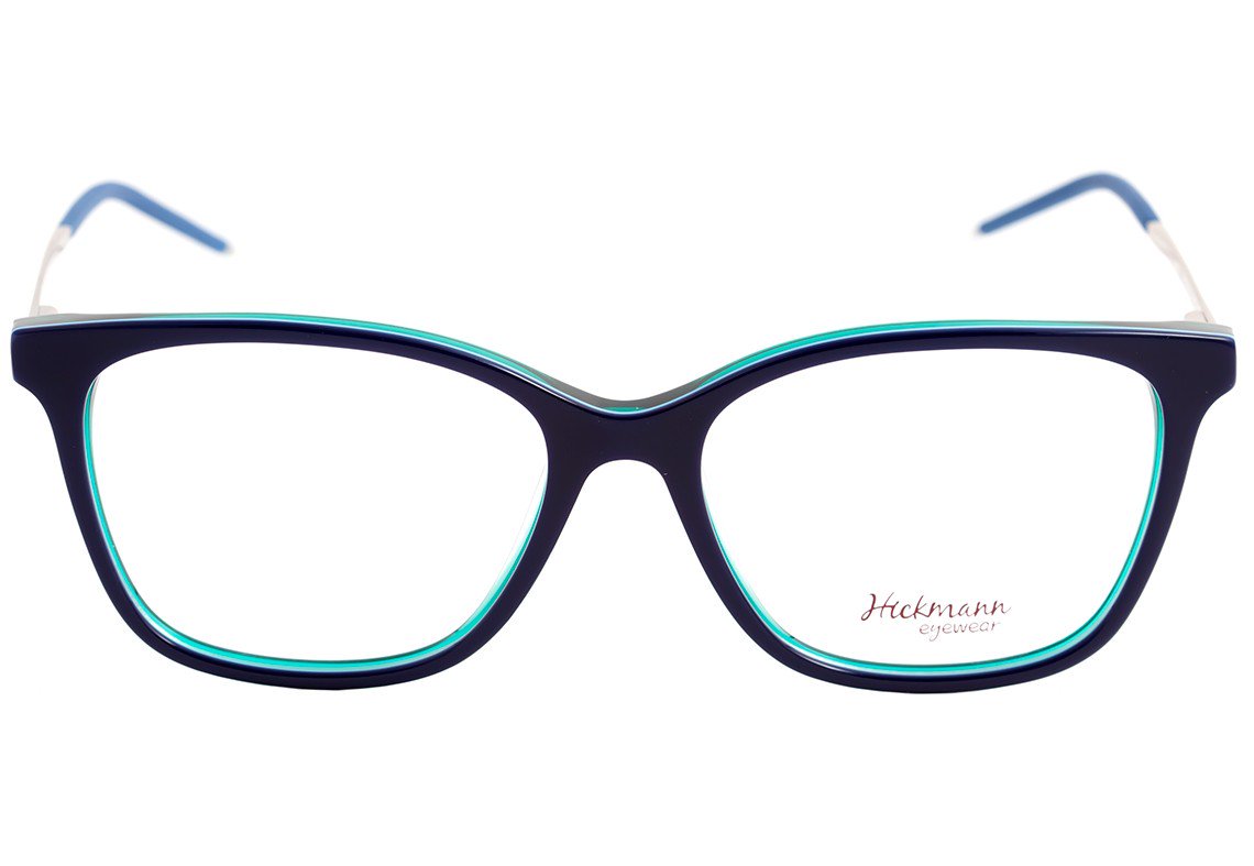 Óculos de Grau Hickmann Hi 6042 H02 Azul E Prata Brilho - 52 mm