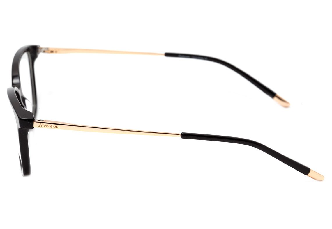 Óculos de Grau Hickmann HI 6048 A01 Preto E Dourado Brilho - 55 mm