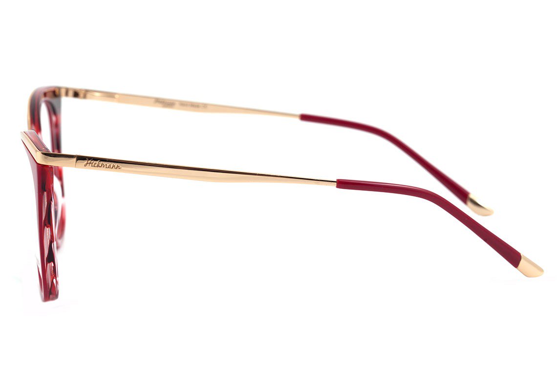 Óculos de Grau Hickmann Hi 6060 H04 Vermelho E Dourado Brilho - Lente 5,5 Cm