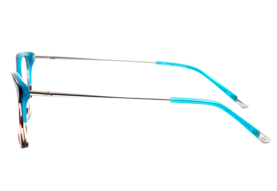 Óculos de Grau Hickmann Hi 6067 C04 Azul E Marrom Mesclado Brilho - 53 mm
