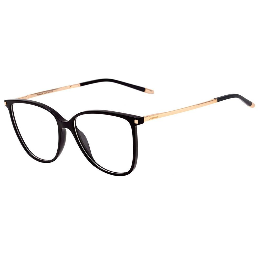 Óculos de Grau Hickmann Hi 6068 A01 Preto E Dourado Brilho - 53 mm