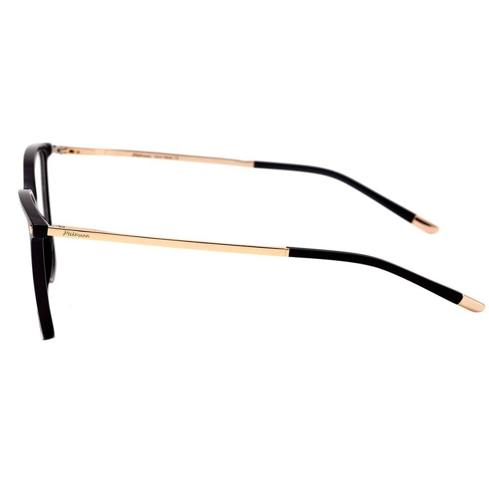 Óculos de Grau Hickmann Hi 6068 A01 Preto E Dourado Brilho - 53 mm