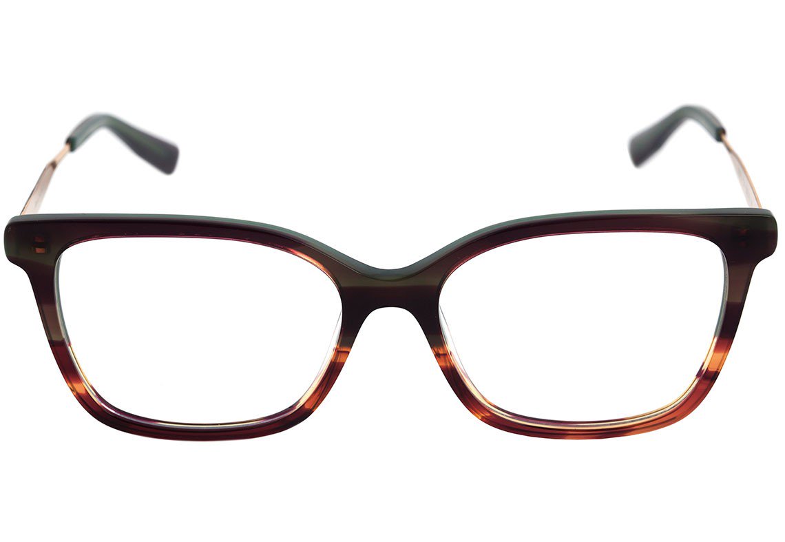Óculos de Grau Hickmann Hi 6075 C01 Marrom Mesclado E Verde - Lente 5,2 Cm