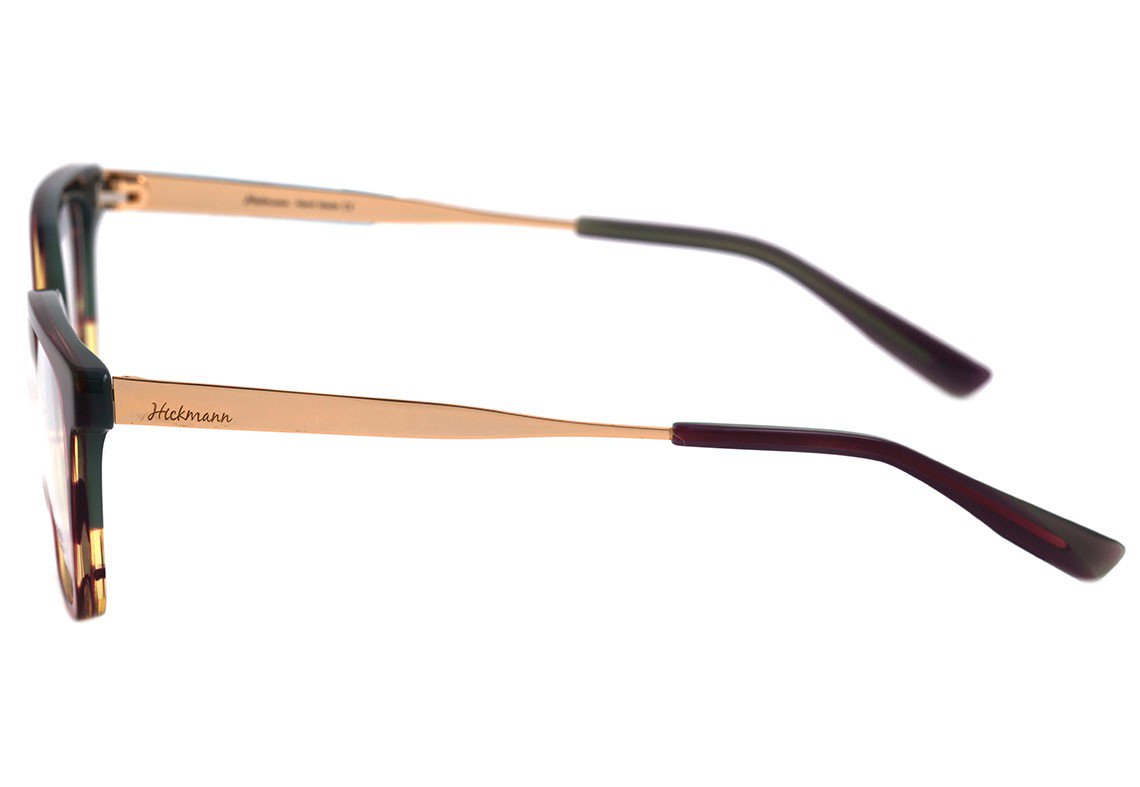 Óculos de Grau Hickmann Hi 6075 C01 Marrom Mesclado E Verde - Lente 5,2 Cm