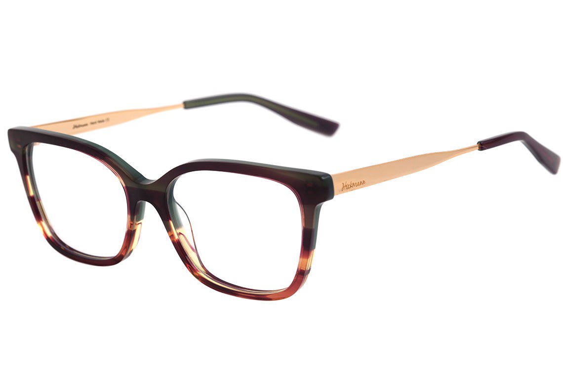 Óculos de Grau Hickmann Hi 6075 C01 Marrom Mesclado E Verde - 52 mm