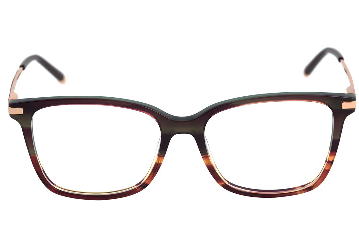 Óculos de Grau Hickmann Hi 6077 C01 Marrom Mesclado E Verde - 55 mm