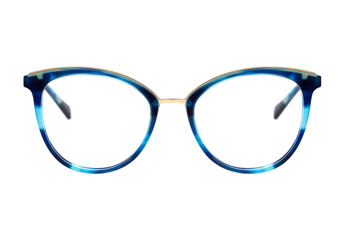 Hickmann HI 6133 B E02 Azul Mesclado Translúcido Brilho - Lente 5,3 cm - Grau