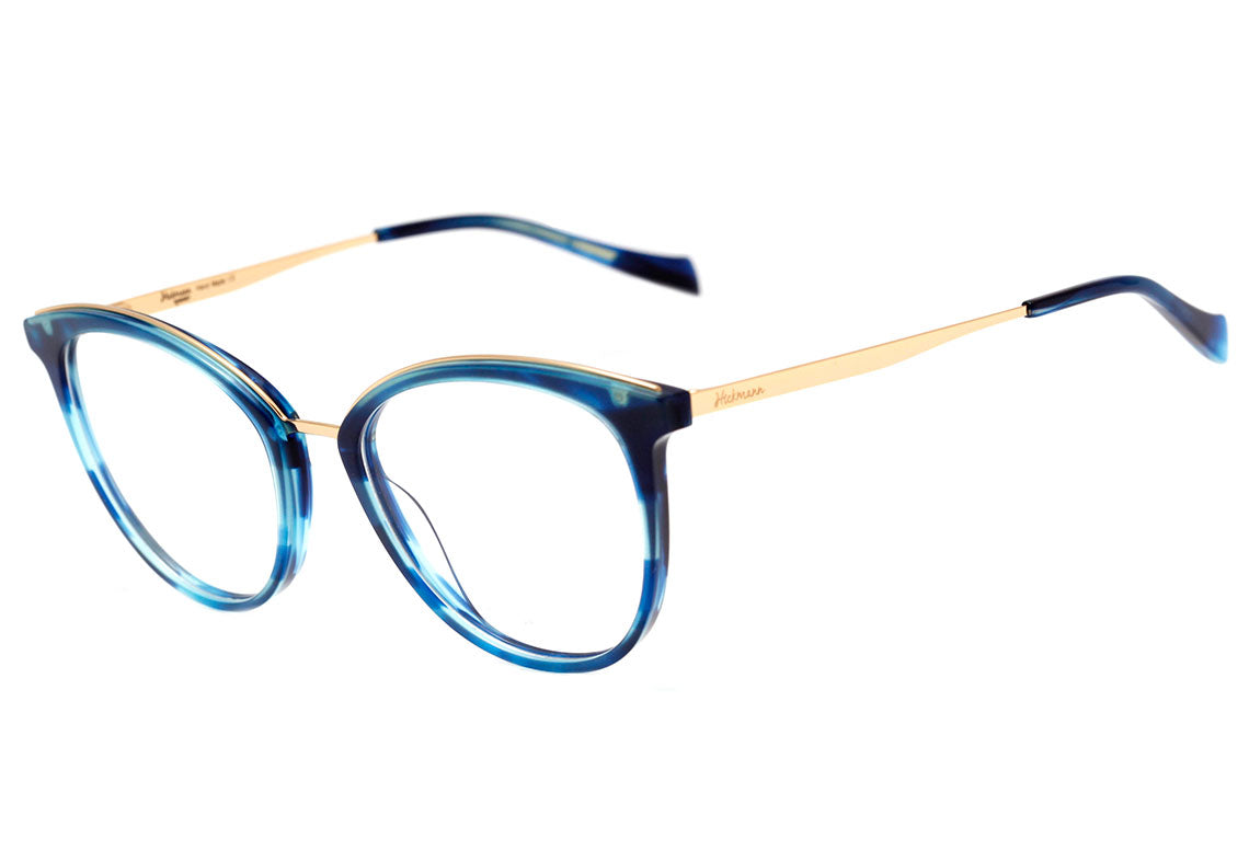 Hickmann HI 6133 B E02 Azul Mesclado Translúcido Brilho - Lente 5,3 cm - Grau