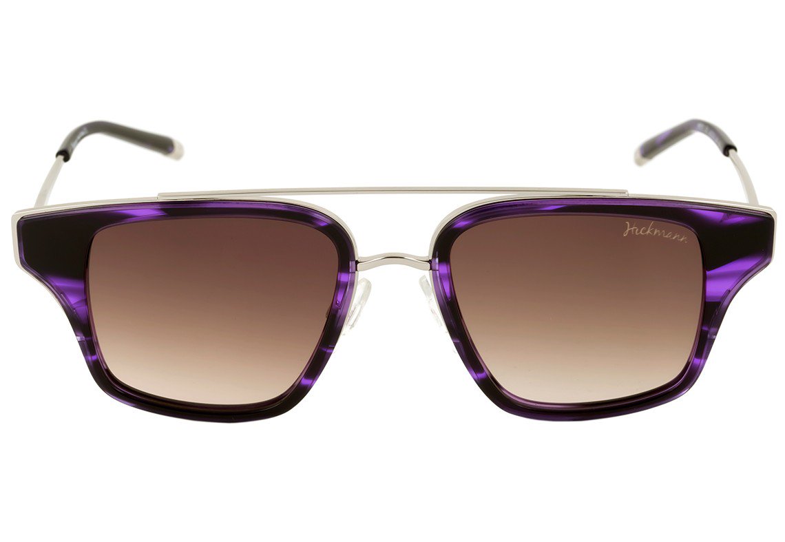 Hickmann HI 9018 E01 Roxo Mesclado e Prata Brilho / Marrom Degradê - 49 mm - Sol
