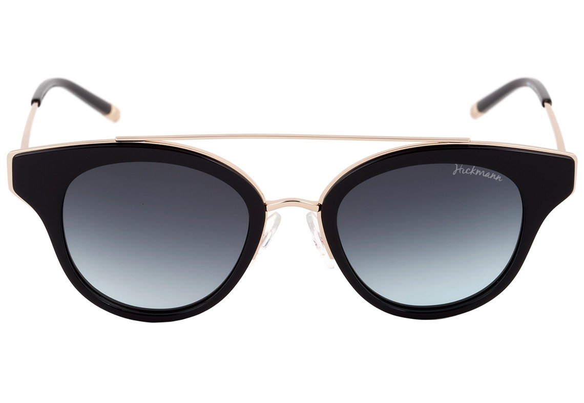 Hickmann HI 9019 A01 Preto e Dourado Brilho / Preto Degradê - 47 mm - Sol