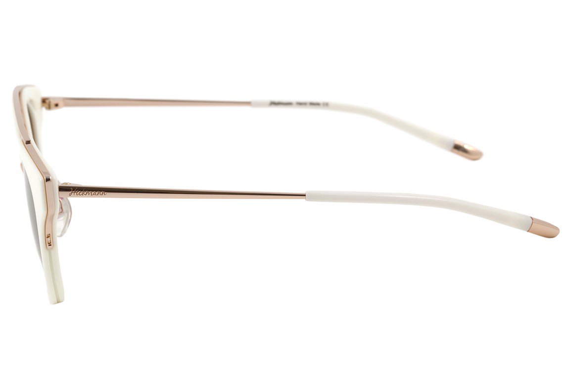 Hickmann HI 9019 D03 Branco e Dourado Brilho / Marrom Degradê - 47 mm