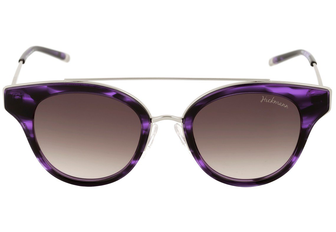 Hickmann HI 9019 E01 Roxo Mesclado e Prata Brilho / Marrom Degradê - 47 mm - Sol