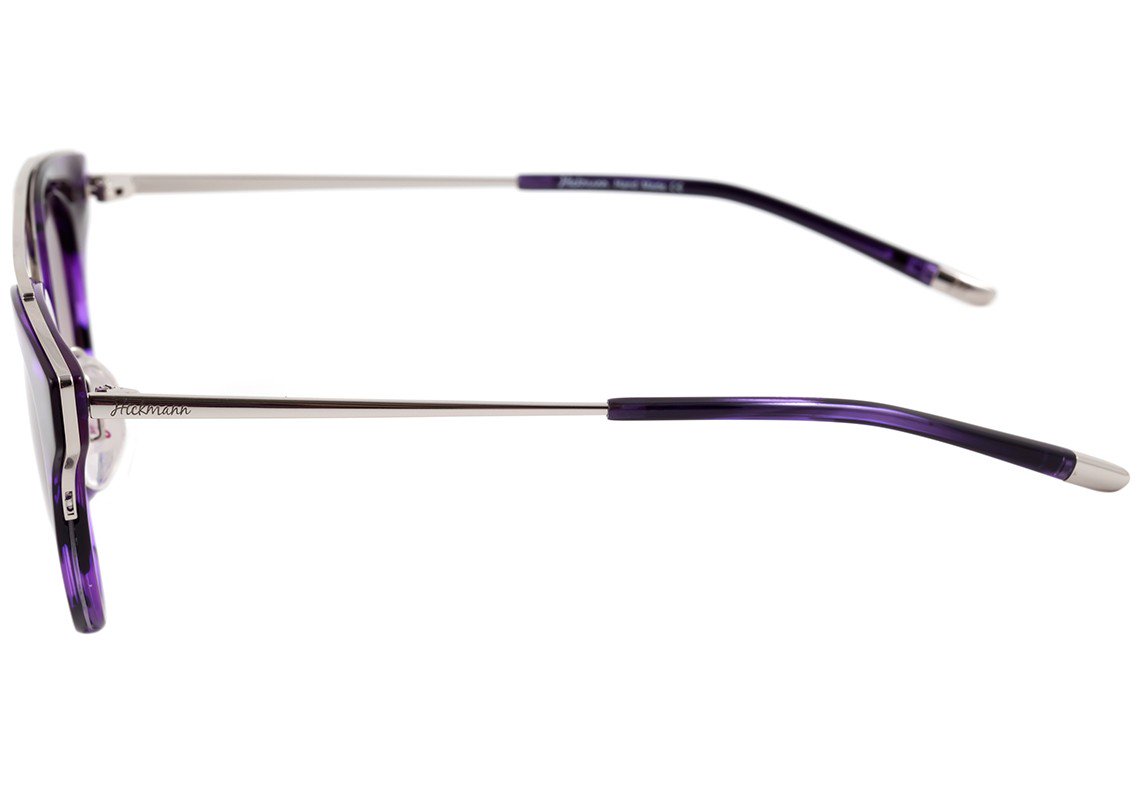 Hickmann HI 9019 E01 Roxo Mesclado e Prata Brilho / Marrom Degradê - 47 mm - Sol
