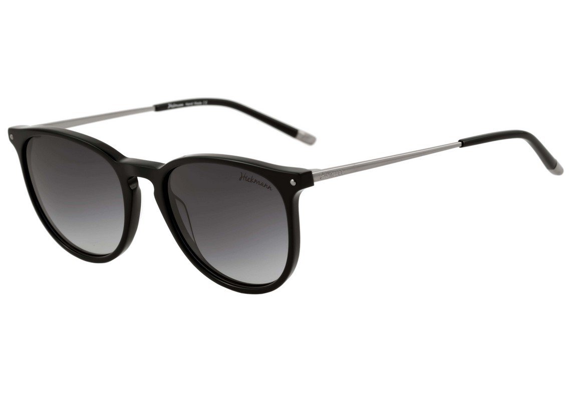 Óculos de Sol Hickmann HI 9020 A01 Preto E Prata Brilho/ Preto Degradê - 52 mm