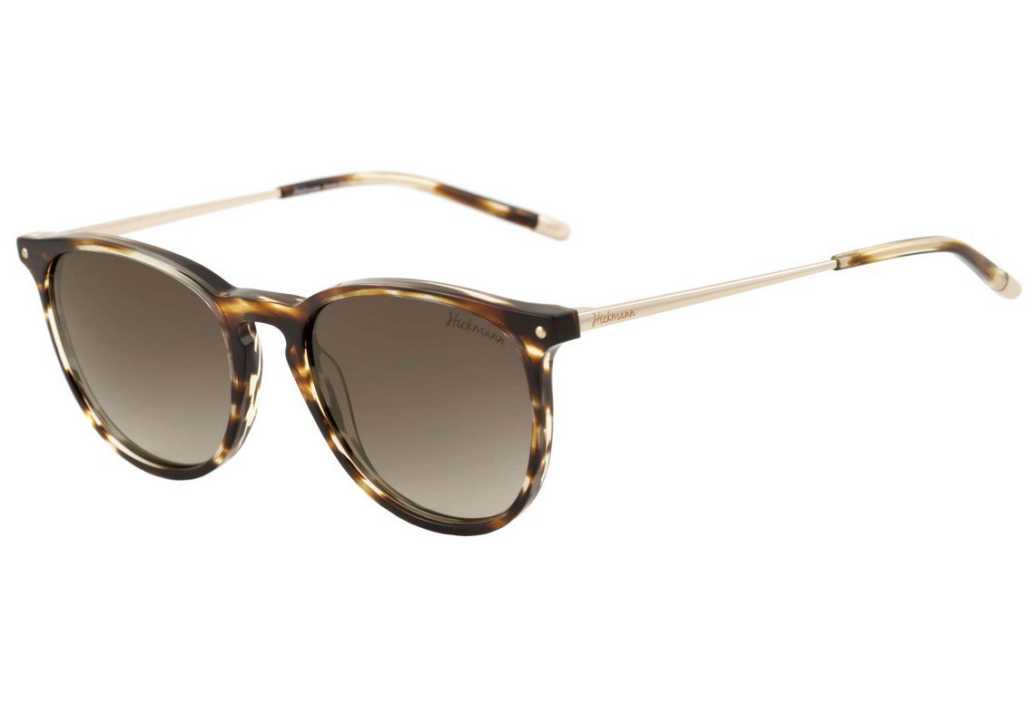 Óculos de Sol Hickmann HI 9020 E01 Marrom Mesclado e Dourado Brilho / Marrom Degradê - 52 mm