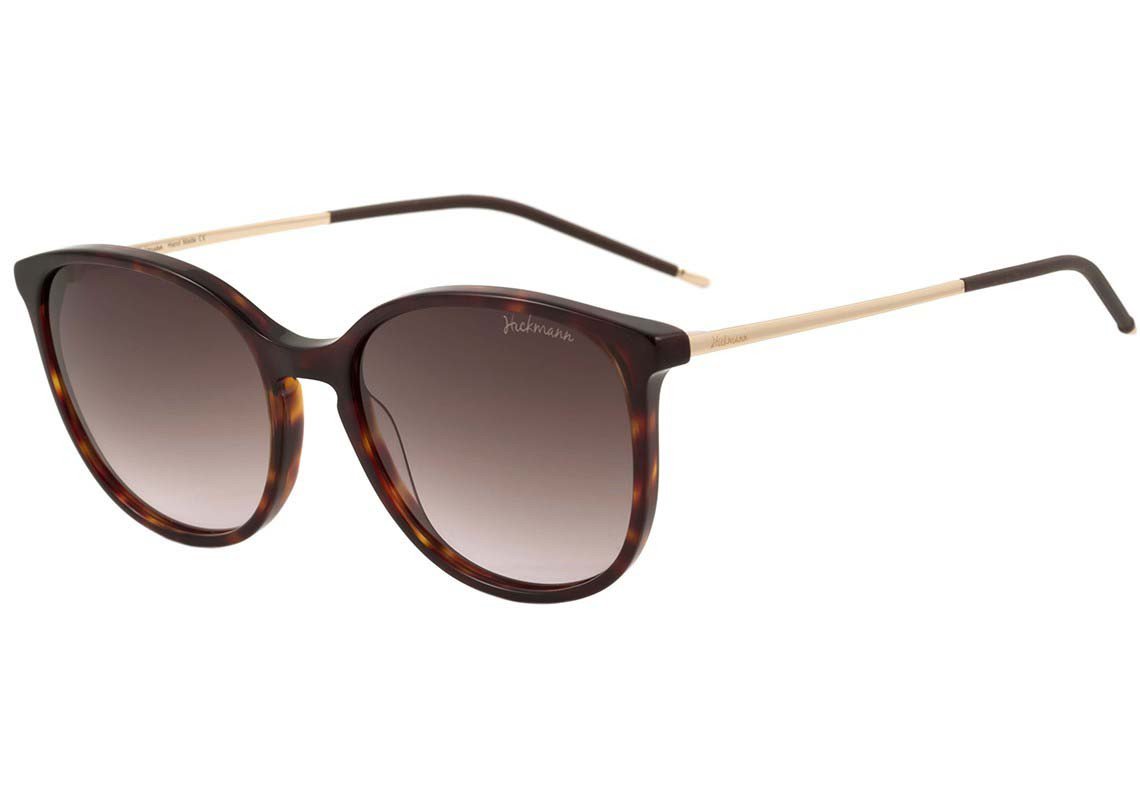 Óculos de Sol Hickmann HI 9028 G21 Marrom Mesclado e Dourado Brilho / Marrom Degradê - 55 mm