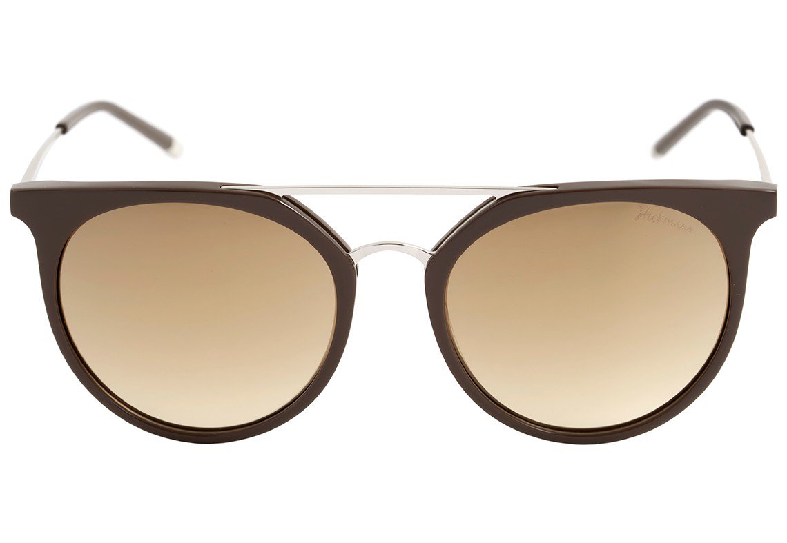 Óculos de Sol Hickmann Hi 9040 D04 Marrom E Prata Brilho/ Dourado Espelhado Degradê - 54 mm
