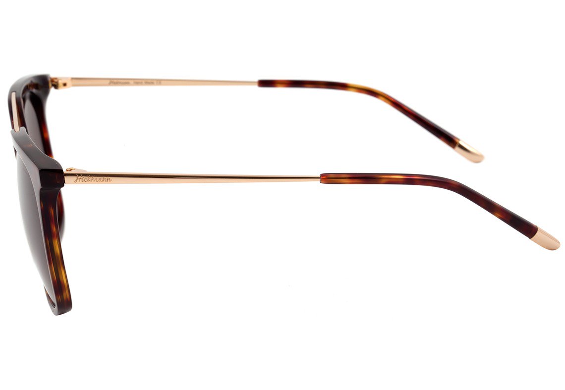 Óculos de Sol Hickmann Hi 9041 G21 Marrom Mesclado E Dourado Brilho/ Marrom Degradê - 54 mm