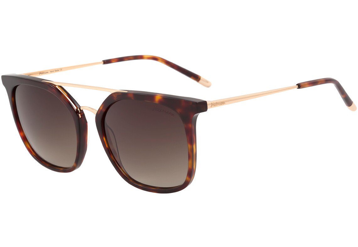 Óculos de Sol Hickmann Hi 9041 G21 Marrom Mesclado E Dourado Brilho/ Marrom Degradê - 54 mm