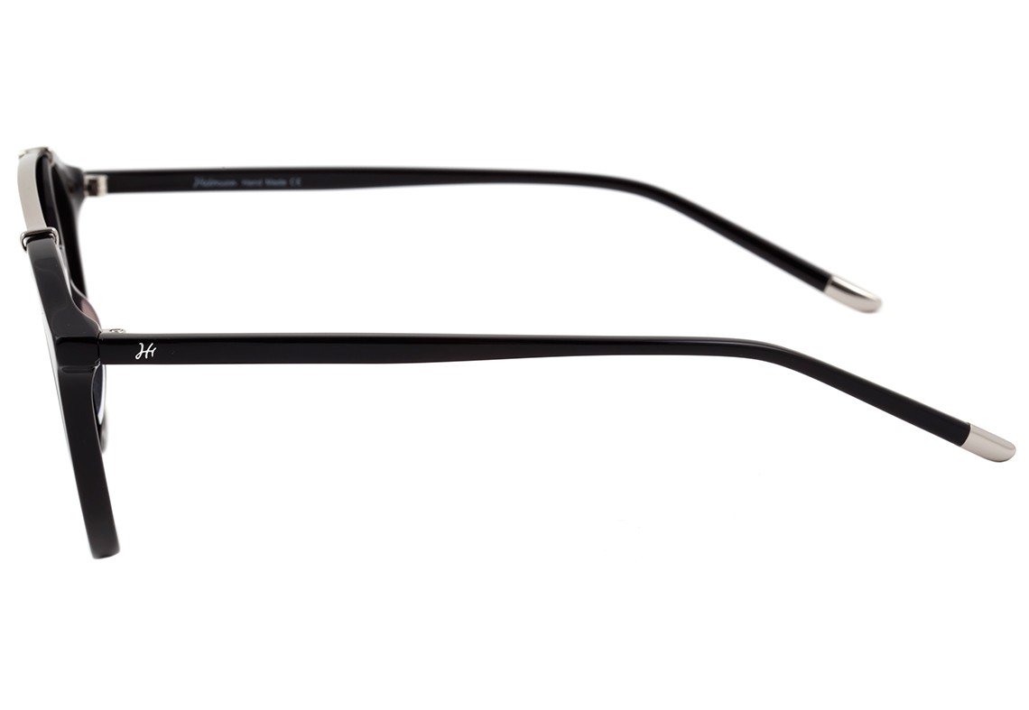 Óculos de Sol Hickmann HI 9047 A01 Preto e Prata Brilho / Azul Espelhado - 51 mm