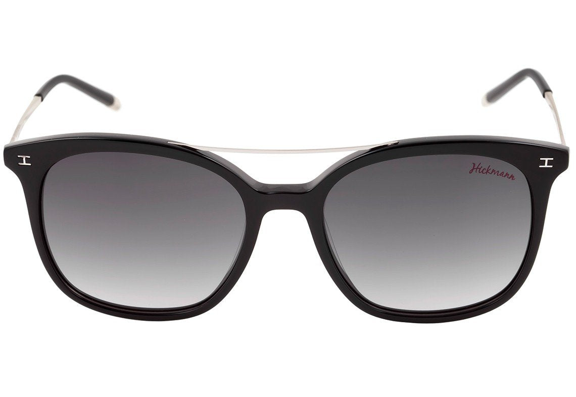 Óculos de Sol Hickmann Hi 9048 A01 Preto E Prata Brilho/ Preto Degradê - 54 mm