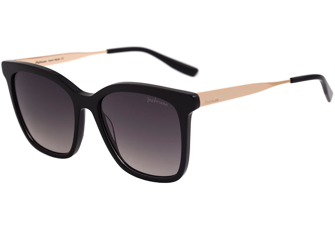Óculos de Sol Hickmann HI 9053 H01 Preto e Dourado Brilho / Rosa Degradê Espelhado - 53 mm