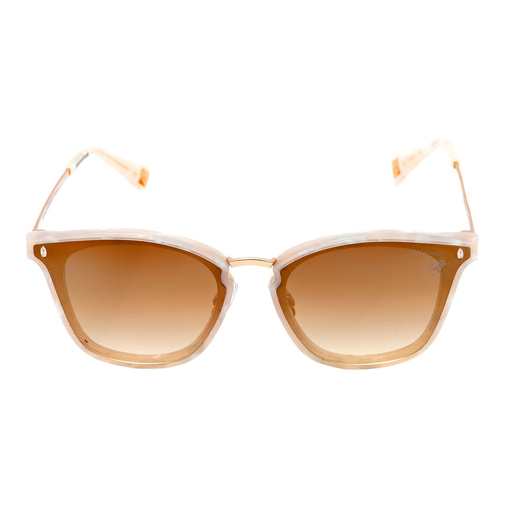 Óculos de Sol Hickmann HI 9065 Américas Amigas G21 Branco e Dourado Brilho / Dourado Espelhado - Lente 4,9 cm